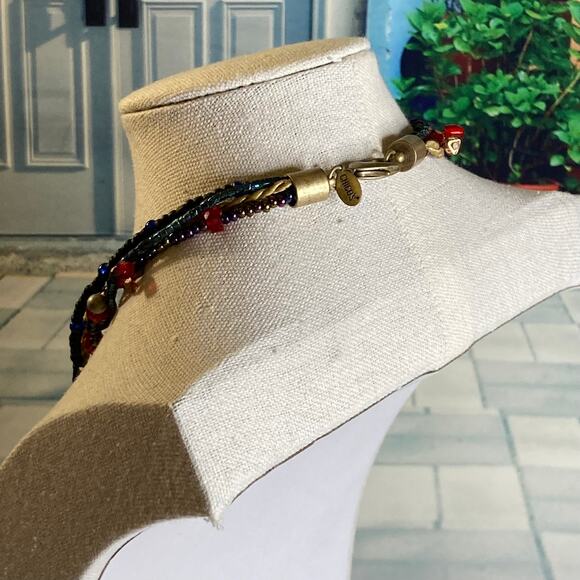 0114 Chico's Boho-Style Multi-Strand Necklace w/Rhinestone-Accented Pendant - Picture 4 of 6